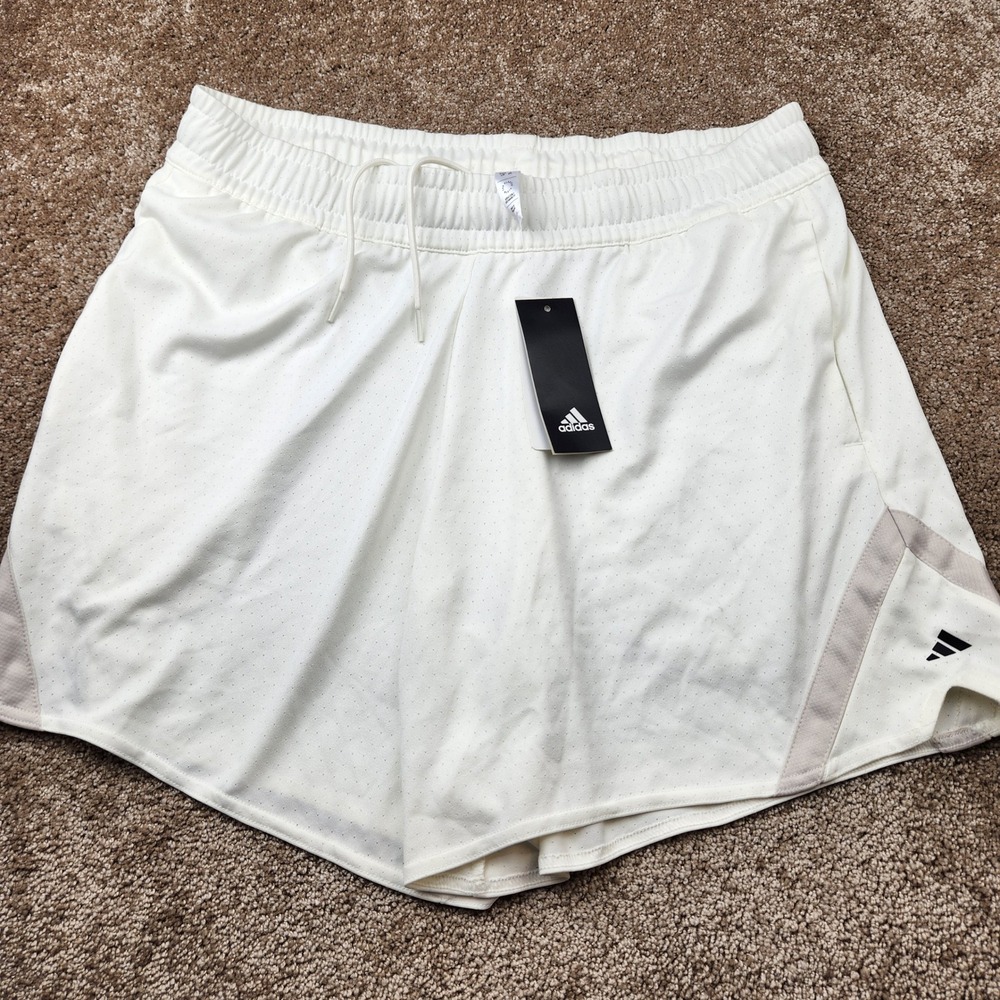 Adidas Select Basketball Shorts Womens Large Off White HZ9979‎ Mesh Athletic New